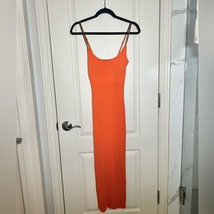 JLUXLABEL - Orange Midi Dress
